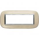 BTICINO - HB4806DA Elliptical cover plate 6modules - Ivory liquid 