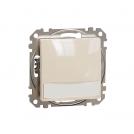 SCHNEIDER ELECTRIC - SDD112143L Sedna Design & Elements - 1pole push button blue indicator and label  - 10AX 12V without frame beige