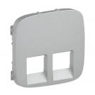 LEGRAND - 7 554 27 Cover plate Valena Allure - double RJ 45/RJ 11 socket - alu.