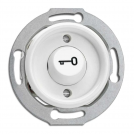 THPG - Rocker button door opener and symbol (key) 10A Ø 7,0 cm Duroplast white 176411