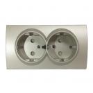 PANASONIC - Double Socket 2P+E, With Child Protection, Cover dore WBTR0215-5DR