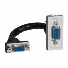 LEGRAND - 79377 Female HD15 socket + cord programme Mosaic - preconnected - 1 module - alu.