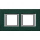 BTICINO - HA4802M2HVS rectangular cover plate 2х2modules - Green Sèvres - metal
