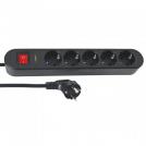 VITO - GROUPSOCKET UNICO-S5 1.5M 3G1.5 CABLE SWITCH SHUTTER SURGE BLACK 8008020