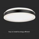 V-TAC - 18W LED Designer Ceiling Light Round Black 4000K Dimmable SKU: 6986 (2)