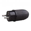GAO - Щепсел черен 2P+Т 16A ІР44 250V гумиран 0145H