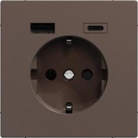 SCHNEIDER ELECTRIC - MTN2367-6052 USB charger A+C 3A + socket-outlet - mocca