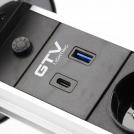 GTV Lighting - Контакт за вграждане в мебел CAMINO Pull-up 2x Schuko, USB A+C, безжично зарядно 10W, кабел 1,5 м, черен AE-BPW2SCAM-20 (4)