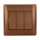 ELMARK - 11726 - THREE BUTTONS ONE WAY SWITCH COFFEE METALLIC