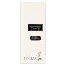 VIMAR - A+C USB power unit 12W 2,4A 5V white 30292.ACB