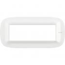 BTICINO - HB4806CGW Elliptical cover plate 6 modules - Corian glacier white 