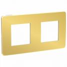 SCHNEIDER ELECTRIC - NU280460 cover frame - 2 gangs - 2 x 2 modules - gold/ ivory coarse surface