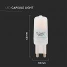 V-TAC - 2.2W 230V G9 bulb SAMSUNG chip 4000K SKU: 20479 (2)