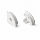 ACA LIGHTING - EP161 SET OF WHITE PLASTIC END CAPS FOR P161, 1PC WITH HOLE & 1 PC WITHOUT HOLE