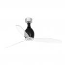 FARO - MINI ETERFAN Shiny black/transparent ceiling fan with DC motor 32026WP-10 