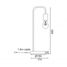 ACA LIGHTING -   KS1755WWD TABLE LAMP 1ΧΕ27 WHITE METALLIC WITH WOOD Φ18XH48cm NAXOS  (1)