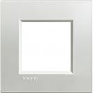 BTICINO - LNA4802AG Square cover plate 2 modules - silver 