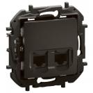 LEGRAND - Socket 2xRJ45 cat.m 6 UTP Black Niloe New NP4334BK