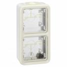 LEGRAND - Surface mounting box Plexo IP55 - 2 gang vertical - with membrane glands - white  69691