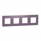 SCHNEIDER ELECTRIC - NU280814 cover frame - 4 gangs - 4 x 2 modules - plum/ white