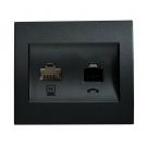 PANASONIC - RJ45 + RJ11, Cover WBTR0412-5BL