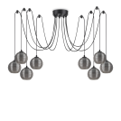 IDEAL LUX - pendant luminaire RIGA SP8 FUME  241197 E27, 8X60W