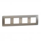 SCHNEIDER ELECTRIC - NU280855М cover frame - 4 gangs - 4 x 2 modules - light aluminium/ white mirror surface