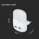 V-TAC - LED Night Light SAMSUNG Chip USB Square 4000K SKU: 508 (3)
