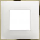 BTICINO - R4802WD cover plate - 2 centered module - White gold