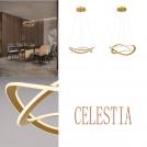 NOVA LUCE - Димируем пендел  Д:60, В:120 см.    9030645   CELESTIA ⚡ LED 87W ⚡ 3141Lm ⚡ 3000K ⚡ 220-240V ⚡ IP20 ✴ Златист месинг