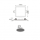 ACA LIGHTING - LED панел FLEXI бял за вграждане квадрат FLEXI930SW 9W 3000K 700lm 120° Ra80 (2)