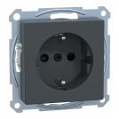 SCHNEIDER ELECTRIC - Контакт шуко с лицев панел и Д.З. цвят антрацит System M MTN2300-0414