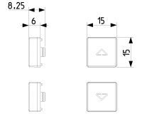 VIMAR - 2 buttons Flat arrows symbol satingold - 22751.2.88 (1)