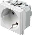 TEM - VM10PW Socket Schuko 2P+E 16A 2M, color White glass, Modul