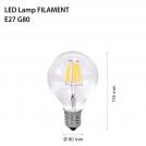 TNL - LED лампа FILAMENT E27 4W 2700K 360° G80 (1)