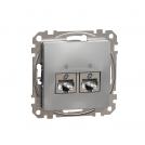 SCHNEIDER ELECTRIC - SDD113462S Sedna Design & Elements - CAT 6 STP, 2x RJ45, aluminium