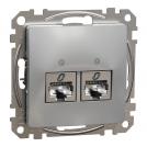 SCHNEIDER ELECTRIC - SDD113467S Sedna Design & Elements - CAT 6A STP, 2x RJ45, aluminium