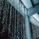 ACA LIGHTING - 480 LED коледна завеса 3м 20стринга х 3м прозрачен кабел, студено бяла светлина 5.2W, IP44 X08480221
