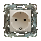 SCHNEIDER ELECTRIC - MGU50.036.25Z Unica - 1 S.O. (frame) - 2P+E, DE - 2 m - ivory