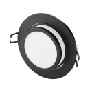 ULTRALUX - Decorative recessed frame with low adhesive level, round, GU10, removable, black, IP20 FR5KGU10BL