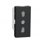 SCHNEIDER ELECTRIC - NU302354 Socket Outlet antracite with child protection 2P+E 16A 250V New Unica connection with screws