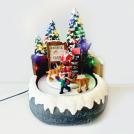 ACA LIGHTING - LED RGB DECOR MULTICOLOR SANTA+ROTATION KID+REINDEER+MUSIC 4.5V (ADAPT) / 3ΑΑ (BAT) Φ19Χ22CM X0312