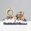 ACA LIGHTING - LED RGB DECOR MULTICOLOR VILLAGE + ROTATION WHEEL, CAROUSEL & ICE SKATING +MUSIC 4.5V (ADAPT) 48X29X29CM X0324