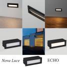 NOVA LUCE - Луна за стъпала и фасади  Д:17.6, Ш:6.3, В:6.25 см.    9030809   ECHO ⚡ LED 6W ⚡ 370Lm ⚡ 3000K ⚡ 220-240V ⚡ IP54 ✴ Пясъчно черен