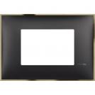 BTICINO - R4803BD cover plate - 3 centered module - Black gold