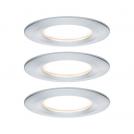 PAULMANN - Луни (комплект 3 бр.) 93498  LED recessed light 3-Step-Dim Nova Coin basic set rigid IP44 round 78mm Coin✴Полиран алуминий 