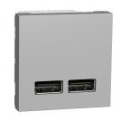 SCHNEIDER ELECTRIC - NU341830 double USB Type A 5V 2.4A aluminium