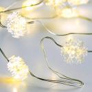 ACA LIGHTING - LED STRING LIGHTS WITH SILVER COPPER WIRE,  warm white light, IP20  XSW20WW2ASNOW