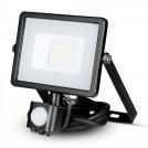 V-TAC - 20W LED Прожектор Сензор SAMSUNG Чип Черно Тяло 3000K SKU: 451