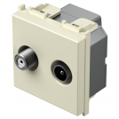TEM - Розетка TV+SAT крайна 1dB 2M, цвят Крем гланц, Modul KM25IW